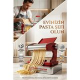Transformacion Kırmızı Makarna Makinesi 9 Ayarlı - Profesyonel Çelik Erişte ve Spagetti Açma Makinası 723139