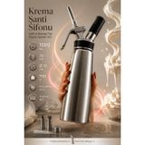Transformacion Krema Şanti Sifonu 1 Lt - 3 Dekorasyon Uçlu Barista Tipi Köpük Aparatı Seti, iSi Cream Profi Whip Uyumlu Ev ve Kafe Tipi Şanti Makinesi Sifonu Paslanmaz Çelik 723404