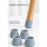Transformacion Masa ve Sandalye Ayak Koruyucu Silikon Zemin Koruyucu Gri 12 Adet 721127