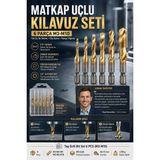 Transformacion Matkap Uçlu Kılavuz Seti 6 Parça M3-M10 Titanyum Kaplama Kombine Kılavuz Ucu Tek Uç ile Delme Diş Açma Havşa Yapma Hss Yüksek Hız Çeliği Matkap Ucu Takımı 723531 - 01P-Pembe
