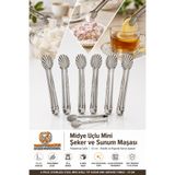 Transformacion Midye Uçlu Mini Şeker ve Sunum Maşası 12 cm -Paslanmaz Çelik 6'lı Davet ve İkram Seti 723361