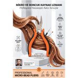 Transformacion Mikro Boncuk Saç Kaynak Pensesi Profesyonel 12 cm Düz Ağızlı Kuaför Tipi Kobalt Çelik Saç Kaynak Sıkıştırma Sökme Aleti 721421