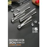 Transformacion Mini 12.5 cm Buz Maşası - Şeker Limon Maşası Kokteyl Servis Maşası 5 li PAKET 304 Paslanmaz Çelik