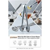 Transformacion Mini Şeker ve Sunum Maşası 12 cm - Paslanmaz Çelik Midye Uçlu Estetik ve Hijyenik Servis Aparatı 723360