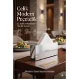 Transformacion Modern Peçetelik - Minimalist Metal Masaüstü Peçete Düzenleyici Standı - Ev, Kafe ve Restoran Tipi Şık Sunum Organizatörü 304 Paslanmaz Çelik 723323