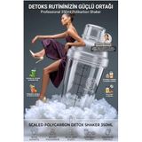 Transformacion Ölçekli Şeffaf Detoks Shaker 350 ml Vitamin Protein Tozu Çalkalayıcı Karıştırıcı Akıllı Sporcu Kokteyl Su Matarası 723488