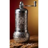 Transformacion Ottoman Silver Serisi Antik İşlemeli Baharat Değirmeni, Zamak Döküm, Gümüş, 11x5 cm, Tuz Karabiber Öğütücü