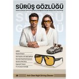 Transformacion Parlama Önleyici Gece Sürüş Gözlüğü - Anti-Fog Sis ve Far Işığı Engelleyici Sarı Camlı Siyah Kemik Çerçeveli Sürüş Görüş Gözlüğü 723382