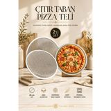 Transformacion Pizza Teli 2'li Set 28 cm Çıtır Taban Hamur Pişirme Izgarası Gözenekli Fırın Tepsisi Lahmacun Lavaş Pide Pişirme Ekranı Çok Amaçlı Süzme Izgarası Profesyonel 6061 Alüminyum 723396