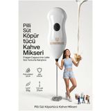 Transformacion Pratik Pilli Süt ve Kahve Köpürtücü Mikser - Mini El Çırpıcısı, Frappe Cappuccino Latte Sos Yumurta Karıştırıcı 723311