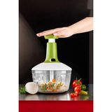 Transformacion Pratik Üstten Basmalı El Rondosu 1.6 Litre 3 Bıçaklı Çelik Soğan Sebze Doğrayıcı Hazne 10x18 cm BPA İçermez Sağlam Plastik 720895