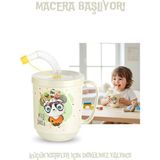 Transformacion Premium Pipetli Çocuk Bardağı 350 ml Krem Renkli Ergonomik Tasarım 12 Ay ve Üzeri 722650