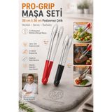 Transformacion Pro-Grip 2'li Mutfak Servis ve Mangal Maşası Seti (30 cm & 36 cm) 18/10 304 Paslanmaz Çelik Isı Yalıtımlı Kaymaz Saplı Profesyonel Et Tavuk Salata Gıda Kıskacı 723466