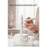 Transformacion Profesyonel 5 Başlıklı Pilli Manikür Pedikür Seti - Güçlü Motorlu Tırnak Törpü ve Parlatıcı Kit
