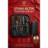 Transformacion Profesyonel Kuaför ve Berber Saç Kesim Makas Seti Siyah Altın 723607
