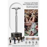 Transformacion Profesyonel Kuyumcu ve Saatçi Çekici - 19.5 cm Paslanmaz Çelik Başlıklı Mikro Şekillendirme Çekici - Alüminyum Tırtıklı Hassas Takı Tasarım ve Hobi Aleti 723312