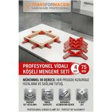 Transformacion Profesyonel METAL Köşe Mengene Seti 4'lü - 90 Derece 75mm Ahşap Çerçeve Kaynak İşkencesi 723180