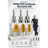 Transformacion Profesyonel PPRC PVC Su Borusu Diş Açma Seti6 Parça – Havşa Pah Açma Aparatı Tesisatçı Kılavuz Seti