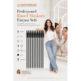 Transformacion Profesyonel Tek Kullanımlık 10 Adet Rimel Maskara Fırçası Seti - Esnek Başlıklı Kaş ve Kirpik Tarama Fırçası, Mikroblading ve Kirpik Lifting Uygulama Aplikatörü (10 Cm) 723348