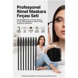 Transformacion Profesyonel Tek Kullanımlık 50 Adet Rimel Maskara Fırçası Seti - Esnek Başlıklı Kaş ve Kirpik Tarama Fırçası, Mikroblading ve Kirpik Lifting Uygulama Aplikatörü (10 Cm) 723348