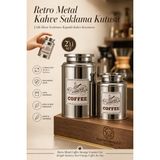 Transformacion Retro Metal Kahve Saklama Kutusu Ikili Set - Paslanmaz Çelik Hava Sızdırmaz Kapaklı Vintage Kahve Kavanozu Büyük 18X10CM Küçük 13X10CM Mutfak Tezgah Üstü Dekoratif Kahve Köşesi Aksesuarı 723411