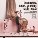 Transformacion Saç Boyama Balyaj ve Ombre Geçiş Tarağı - Professional Karbon Antistatik Ev ve Kuaför Tipi Kusursuz Renk Dağıtıcı Ergonomik Siyah Krepe Röfle Tarağı 723445