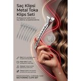 Transformacion Saç Klipsi Metal Toka Profesyonel 8 cm Metal Saç Klipsi 12'li Set - Çelik Krom Kaplama Kuaför Tipi Bölme ve Şekillendirme Tokası - Dayanıklı Berber Seksiyon Klipsi 718288
