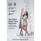 Transformacion Saç Klipsi Metal Toka Profesyonel 8 cm Metal Saç Klipsi 24'lü Set - Çelik Krom Kaplama Kuaför Tipi Bölme ve Şekillendirme Tokası - Dayanıklı Berber Seksiyon Klipsi 723335 - 24 ADET