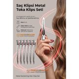 Transformacion Saç Klipsi Metal Toka Profesyonel 8 cm Metal Saç Klipsi 6'li Set - Çelik Krom Kapl - Çok Renkli