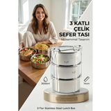 Transformacion Sefer Tası Yemek Kabı Paslanmaz Çelik 3 Katlı 14 cm 3 Litre 721366 - 3 LİTRE