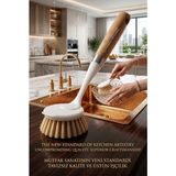 Transformacion Shari Masif Ahşap Saplı Bristol Kıllı Profesyonel Lavabo & Bulaşık Fırçası 722949 - BULASIK