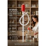 Transformacion Sıvı Transfer Sifon Pompası Seti - Benzin, Mazot, Yağ, Su ve Kimyasal Uyumlu Taşınabilir El Pompası (56 cm Hortum, Dakikada 10 Litre Akış Hızı) 719951