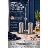 Transformacion Stantlı Tuzluk Biberlik Seti 13 cm 18/10 304 Paslanmaz Çelik Baharatlık 723496 - Vivian