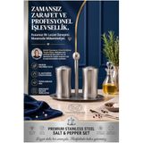 Transformacion Stantlı Tuzluk Biberlik Seti 13 cm 18/10 304 Paslanmaz Çelik Baharatlık 723496