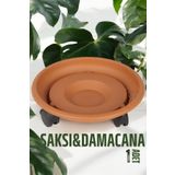 Transformacion Tekerlekli Saksı Tabağı 37 cm Ağır Yük Taşıyıcı Damacana Altlığı Saksı Altı Tekerleği Tablası KAHVE 721053
