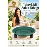 Transformacion Tekerlekli Saksı Tabağı 37 cm Ağır Yük Taşıyıcı Damacana Altlığı Saksı Altı Tekerleği Tablası YEŞİL 721052 - Yeşil