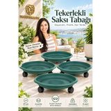 Transformacion Tekerlekli Saksı Tabağı 4lü Set 37 cm Ağır Yük Taşıyıcı Damacana Altlığı Saksı Altı Tekerleği Tablası YEŞİL 721055 - Yeşil
