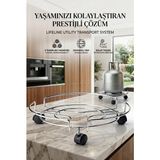 TransForMacion Tekerlekli Saksı Tüp Damacana Altlığı - Taşıyıcı Mutfak Tüpü Taşıyıcı 423534