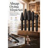Transformacion TransForMacion 5 Farklı Geometrik Formda Tungsten Karbon Çelik Ahşap, Plastik ve Yumuşak Metal İşleme Döner Eğe Uçları - Hobi, Oyma, Kanal Açma ve Boşaltma Seti 722470 - 5 LI AHSAP