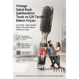 Transformacion Vintage Sakal Bıyık Şekillendirici Tarak ve Çift Taraflı Anti-Statik Bakım Fırçası - Retro Desenli Berber Tipi Sakal Yağı ve Vakslama Fırçası 721409
