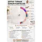 Transformacion Yelpaze Oje Kartelası, Şeffaf ABS Plastik, 50'li Stiletto Uçlu Nail Art Sunum Çubuğu, Metal Halkalı, Şeffaf, 723267