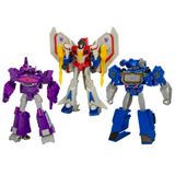 Transformers Decepticon Commander 3'lü paket, 5 inç robot aksiyon figürleri, erkek ve kız çocuklar için, Starscream, Shockwave ve Soundwave, 6 yaş ve üzeri çocuklar için interaktif oyuncaklar