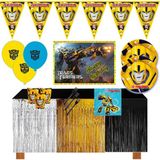 Transformers Metalize Masa Etekli Afişli Bumblebee 8 Kişilik Doğum Günü Parti Malzemeleri Seti
