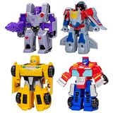 Transformers Toys Heroes vs Villains 4'lü Paket, Autobot ve Decepticon 4,5 İnç Aksiyon Figürleri, 3 Yaş ve Üzeri Çocuklar için Okul Öncesi Robot Oyuncakları