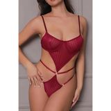 Transparan Dekolteli Balenli Fantazi İç Giyim Body BLBA-876168
