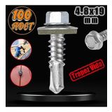 Trapez Cati Vidasi 4.8X19 Mm Paket 100 Adet Matkap Uclu Sac Akilli Vida Cati Panel Metal Agac Vidasi
