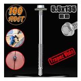Trapez Cati Vidasi 5.5X135 Mm Paket 100 Adet Matkap Uclu Sac Akilli Vida Cati Panel Metal Agac Vidasi