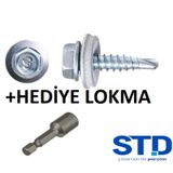 Trapez Çatı Vidası 5.5X25 MM M8 Kafalı Civata 400 Adet