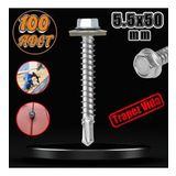 Trapez Çatı Vidası 5.5x50 mm Paket 100 ADET Matkap Uçlu Sac Akıllı Vida Çatı Panel Metal Ağaç Vidası