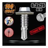Trapez Cati Vidasi 6.3X25 Mm Paket 100 Adet Matkap Uclu Sac Akilli Vida Cati Panel Metal Agac Vidasi